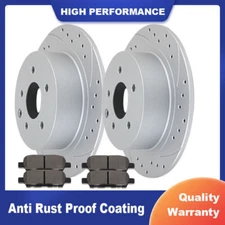 Rear Drilled Brake Rotors and Ceramic Pads for Nissan Juke Sentra Maxima Altima