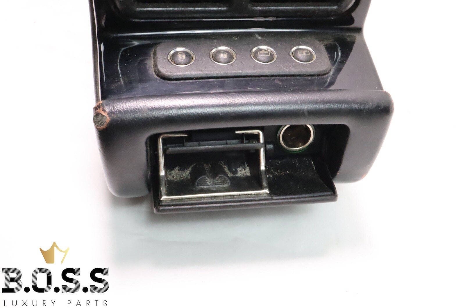03-12 Maserati Quattroporte Center Console Armrest Storage Container Black