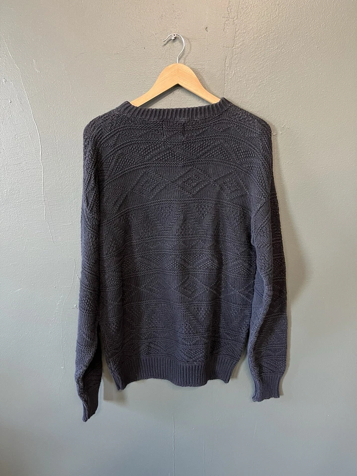 复古 Old Glory 男式黑色针织长袖套衫运动衫 S 码 — 第 2/3 张图片