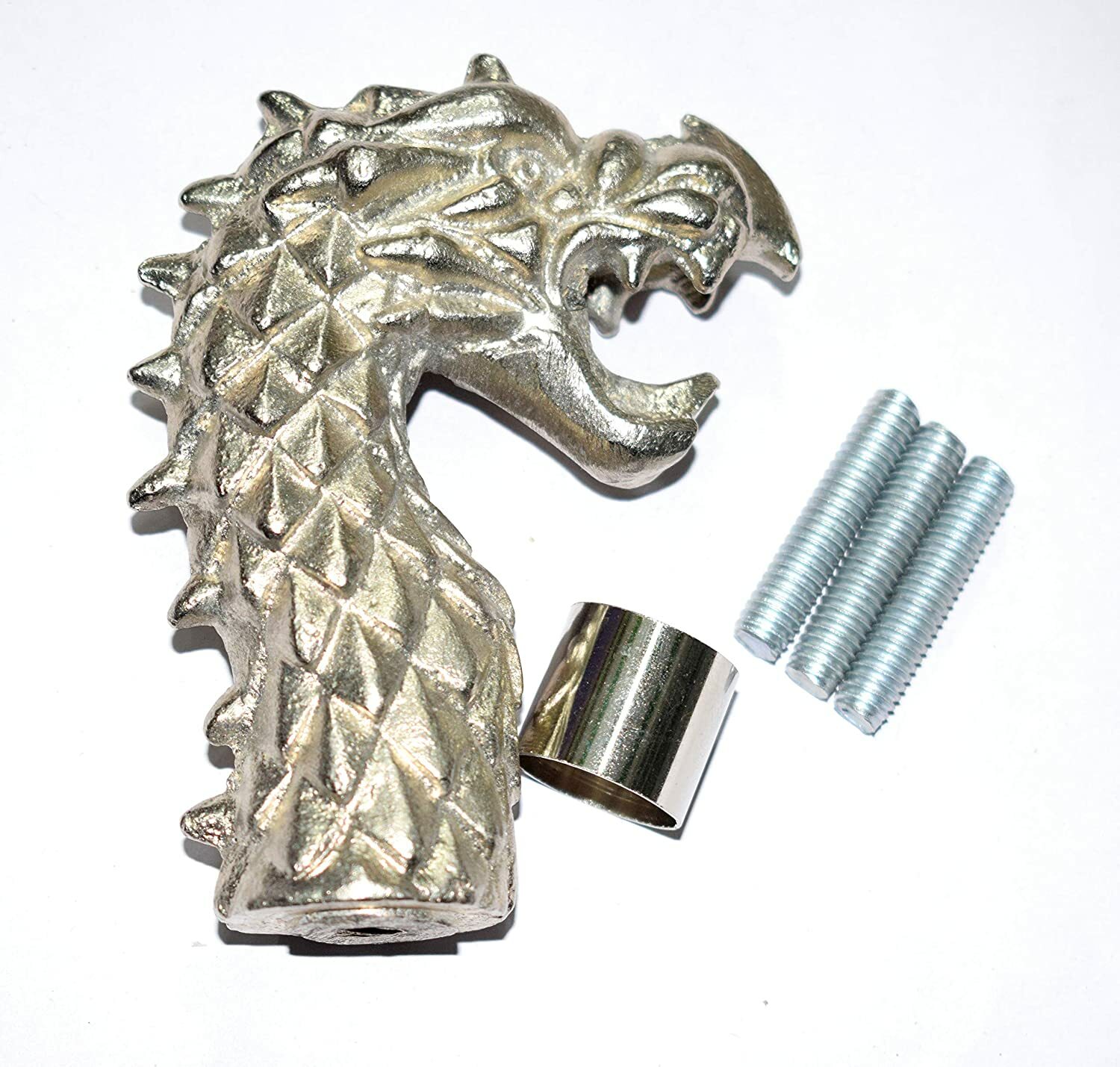 Solid Brass Silver Finish Head Handle Design Vict… - image 3