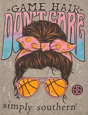 Simply Southern T-Shirt Short Sleeve Gray Heather Basketball