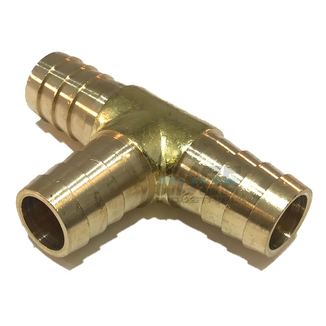 5/8 Hose Barb Tee Brass Pipe 3 Way T Fitting Thread Gas Fuel Water Air