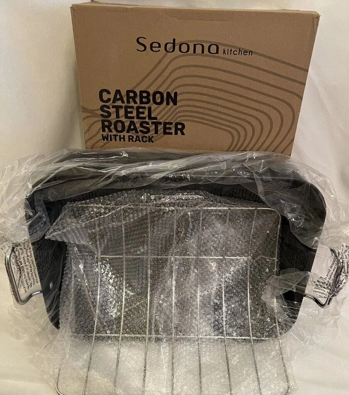 NEW 16.5’ Carbon Steel Non-stick￼ TurkeyRotisserie Roasting Pan W/Removable Rack