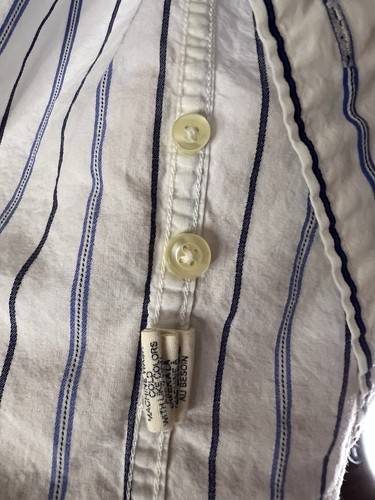 American Eagle Outfitters uomo bianco con righe blu manica lunga abbottonata XL - Foto 4 di 6