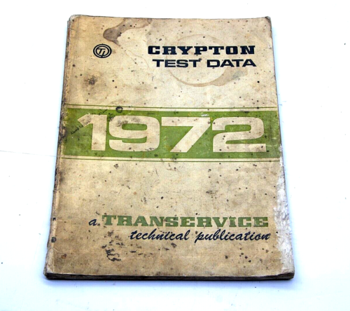 1972 Crypton Prueba Datos Transervice Técnico Puclication Ajustes Guía Cuaderno