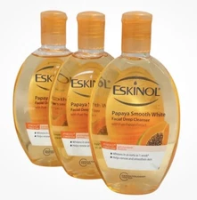 3 Eskinol Papaya Smooth Glow Facial Deep Cleanser With Pure Papaya Extract 225ml
