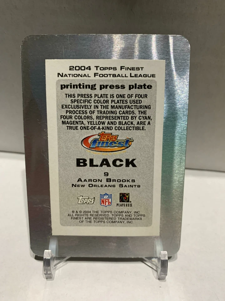 2004 Topps Finest NFL Aaron Brooks Black Printing Plate #9 New Orleans Saints200 - Image 2 of 2