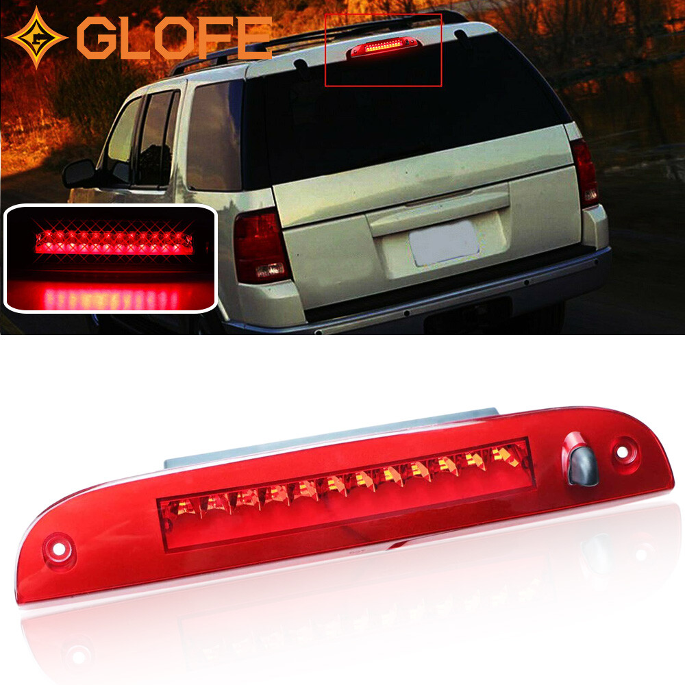 LED 3rd Third High Mount Tail Brake Light For 2002-2010 FORD EXPLORER, 2008-2012 Ford Escape (Chrome Housing Red Lens