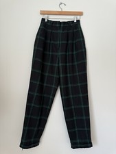 Kenzo Vintage plaid wool pants womens