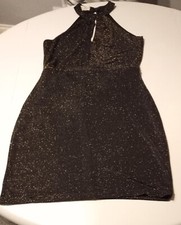 Christmas Lovely Evening Dress Size 12 Gold Glittery From Parisian Collection