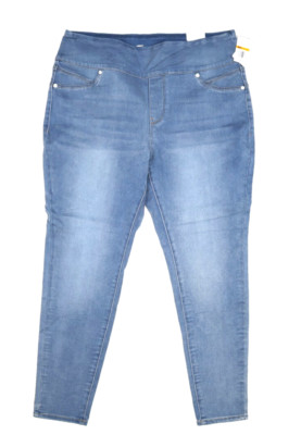 Seven7 Tummy Toner Skinny Jeans Lunard Blue Shaping High Rise Womens 16W