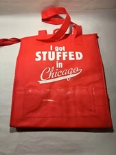 Giordano’s Chicago Pizza red insulated, reusable shopping bag ‘I Got Stuffed’