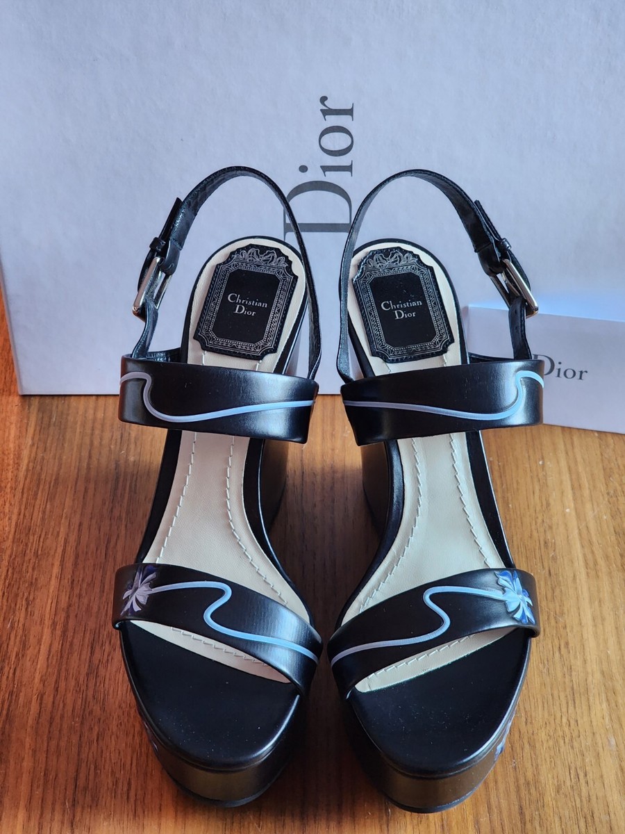 $995 NEW 100% Auth Dior Paradise Leather Women Platform Sandals