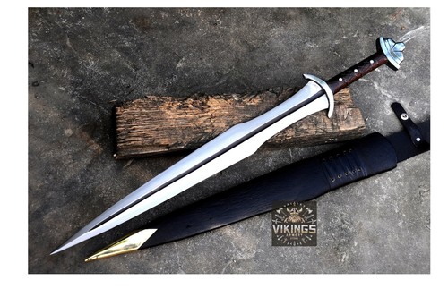 Hand Forged Carbon Steel Viking Sword Sharp Battle Ready Medieval With Scabbard - 第 3/5 張圖片