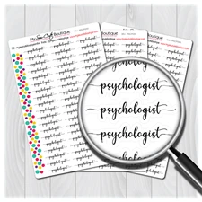 Psychologist Mental Health Word Planner Stickers for Diary Calendars & Journals