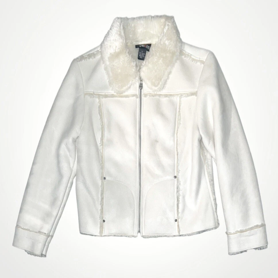 Topshop faux fur zip up jacket top