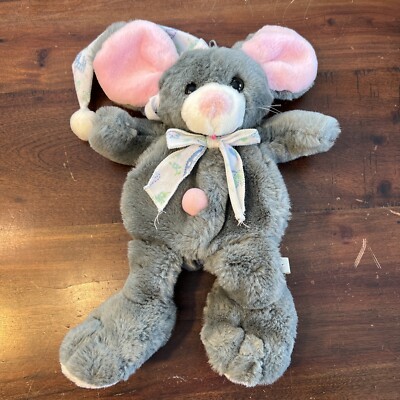 Vintage 1989 SNUGGLE BUDDIES 15” Plush Bedtime Mouse w Hidden Zip