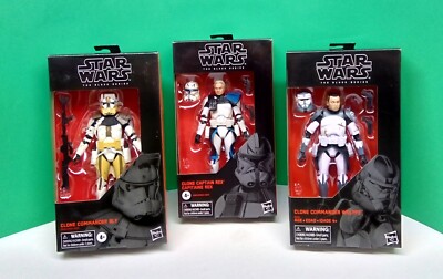  Star Wars Black Series Clone Captain Rex Reissue #59, Commander Bly, Wolffe 