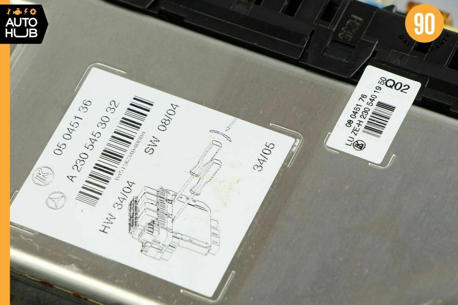 03-12 Mercedes R230 SL500 SL55 AMG SL550 Rear SAM Fuse Box Relay Module OEM