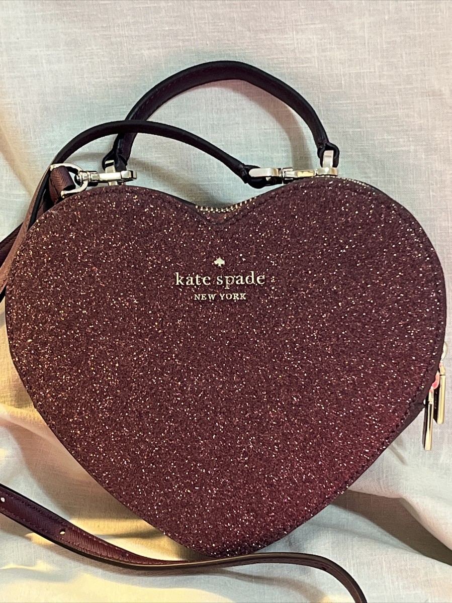 NEW Condition Kate Spade love shack heart burgundy glitter NEW Condition Kate Spade love shack heart burgundy glitter