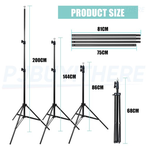 3.6M Photo Black Screen Muslin Background 2x3m Studio Backdrop Support Stand KIT - Picture 9 of 12