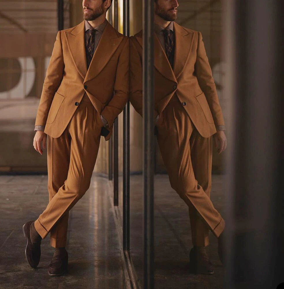 brown pants and blazer