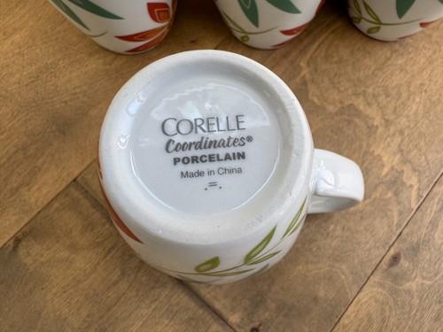Lot of 4 - Corelle Coordinates Happy Days Porcelain Daisy Floral Coffee Mugs - Picture 3 of 6