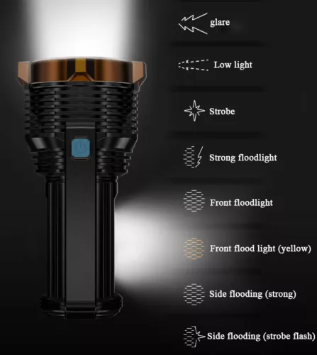 Super Bright 22000000LM LED Flashlight High Powered Torch USB Rechargeable Lamp - Picture 21 of 24