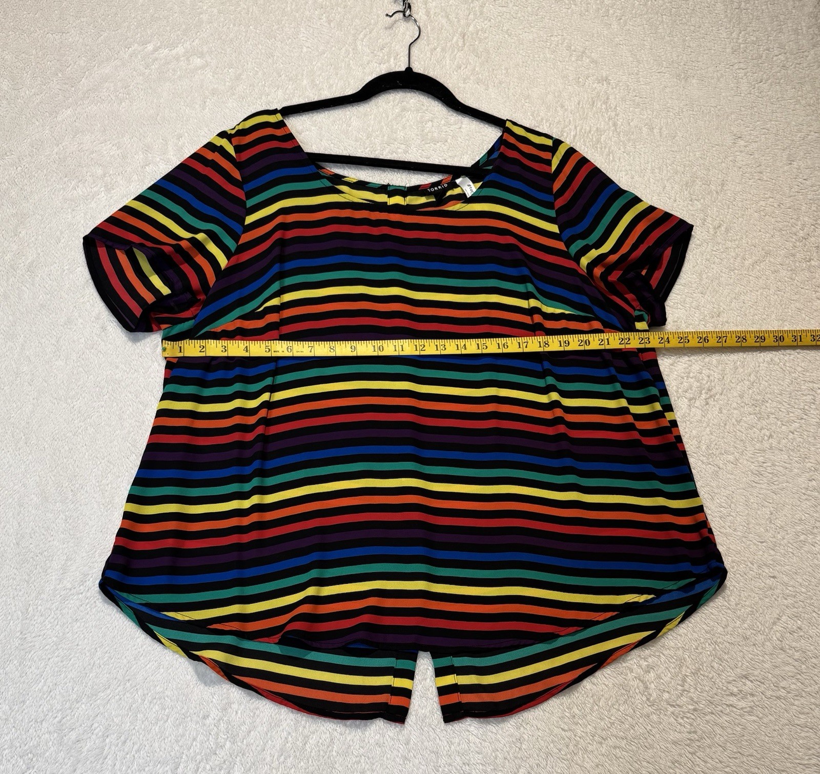 Torrid Striped Button Down Back Short Sleeves Top… - image 7