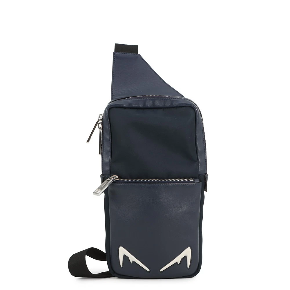 Fendi — FENDI Monster Bugs Eye Crossbody Bag Nylon/Leather Navy 7VZ033