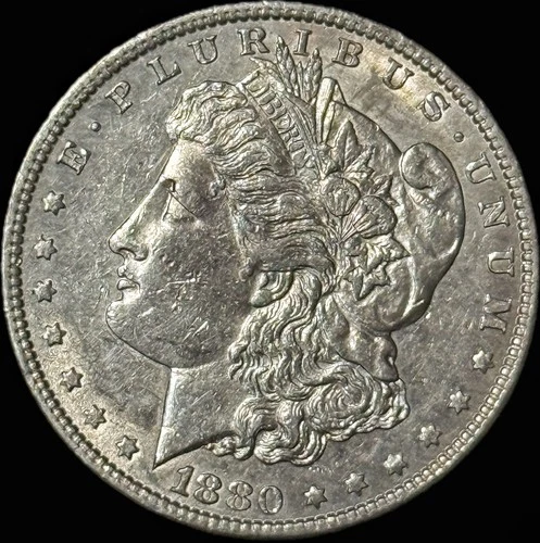 1880 P Morgan Silver Dollar $1 90% US Coin AU Philadelphia Mint High Grade
