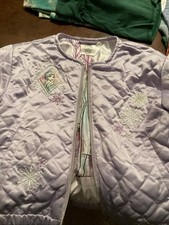 Disney Frozen Girls Jacket Full Zip Long Sleeve Purple Small S 7/8 Elsa Anna