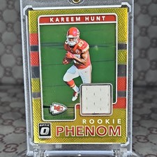 Panini Donruss Optic Rookie Phenom Kareem Hunt #23 2017 Chiefs Jersey Card. rookie card picture
