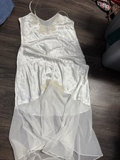 Vintage Y2K Victoria's Secret White Polyester Slip with Lace TrimSize L Regular