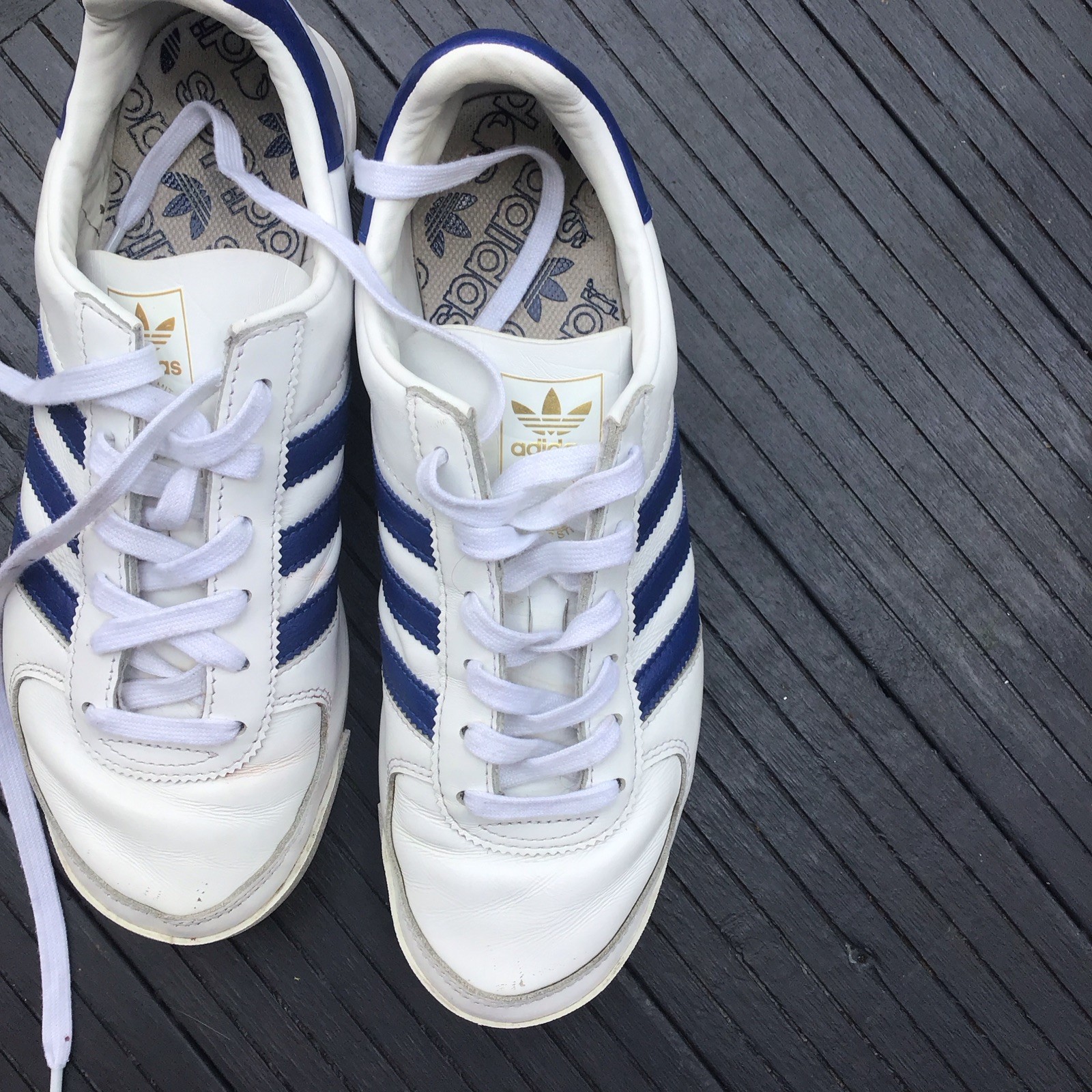 Adidas Originals AS520 White/Blue Trainers UK Size 8.5 Good Condition Used No Bo image 5