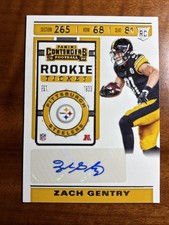 2019  Zach Gentry Auto Rookie Card - Panini Contenders #274 Steelers . rookie card picture