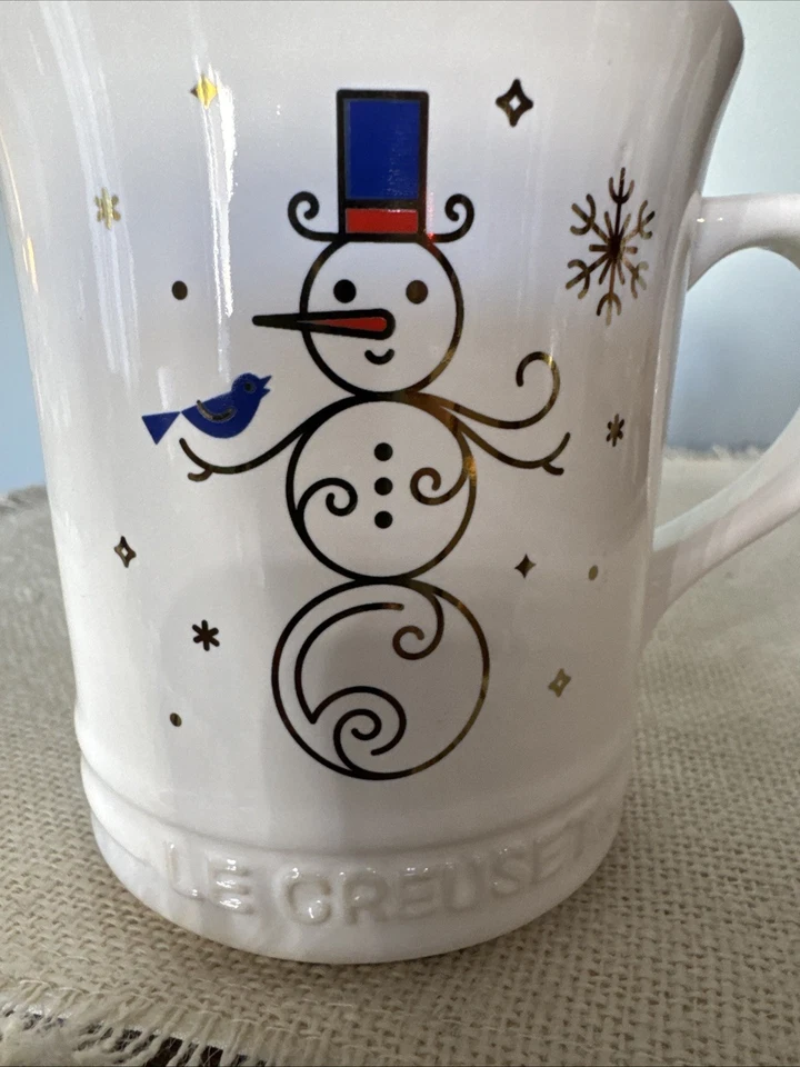 Taza de café muñeco de nieve edición limitada Le Creuset 14 oz chocolate caliente de Navidad Foto 2 de 4