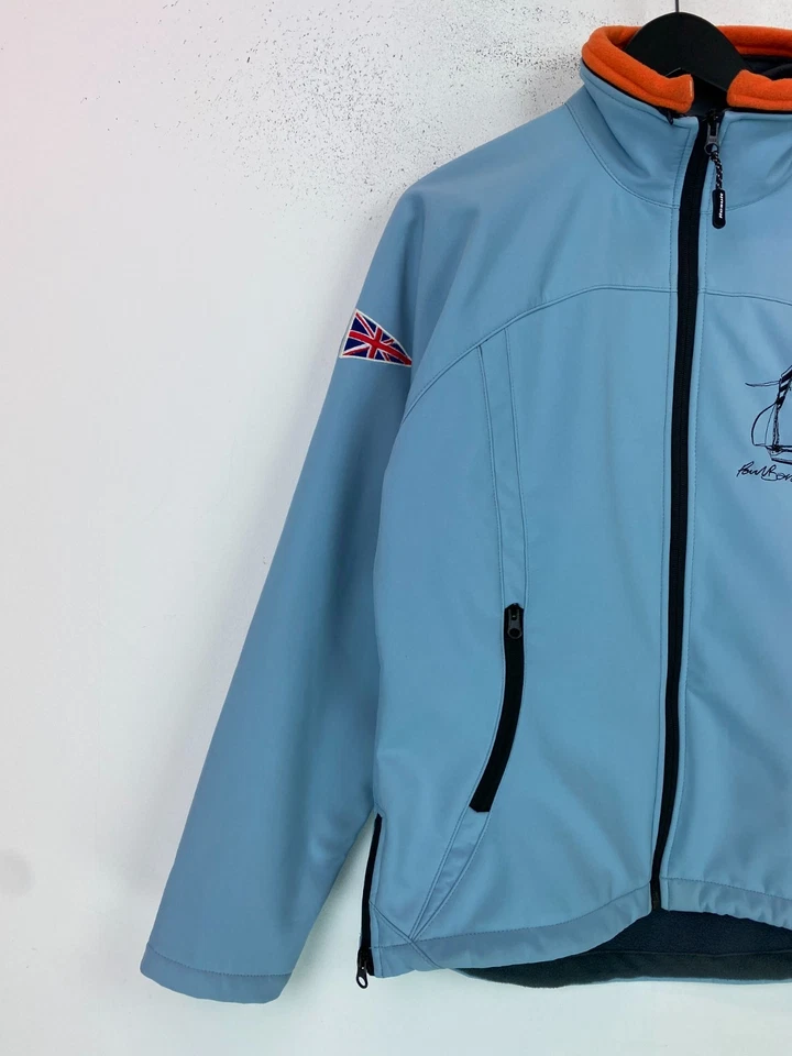 Chaqueta softshell lisa azul Paul Barclay vela exterior deporte cremallera cortavientos M Foto 3 de 4