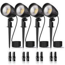 LED Landscape Lights 7W 800LM 12V 2700K Warm White IP66 Waterproof 4 Pack