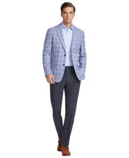 Tommy Hilfiger Mens Modern fit Sport Coat Blazer 38 R Light Blue Plaid
