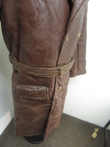 VINTAGE WW2 SHEEPSKIN LEATHER FLYING BARNSTORMER MOTORCYCLE JACKET SIZE L, - Picture 12 of 24