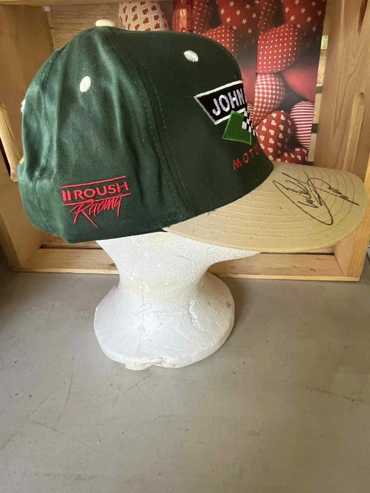 Gorra de béisbol John Deere Chad Little #97 *FIRMADA POR EL CONDUCTOR* NASCAR DE COLECCIÓN Foto 2 de 4
