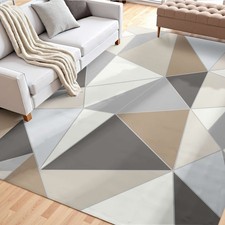 VEVOR Grand Tapis Salon Chambre Antidérapant Moderne 1,5 x 2,1 m Gris Anthracite