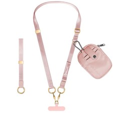 2 in 1 Phone Lanyard with Wallet, Anti Theft Phone Strap Crossbody Adjustable...