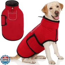 AOFITEE Coats for Extra Large Dogs, Warm Fleece Dog Winter Jacket with Harnes