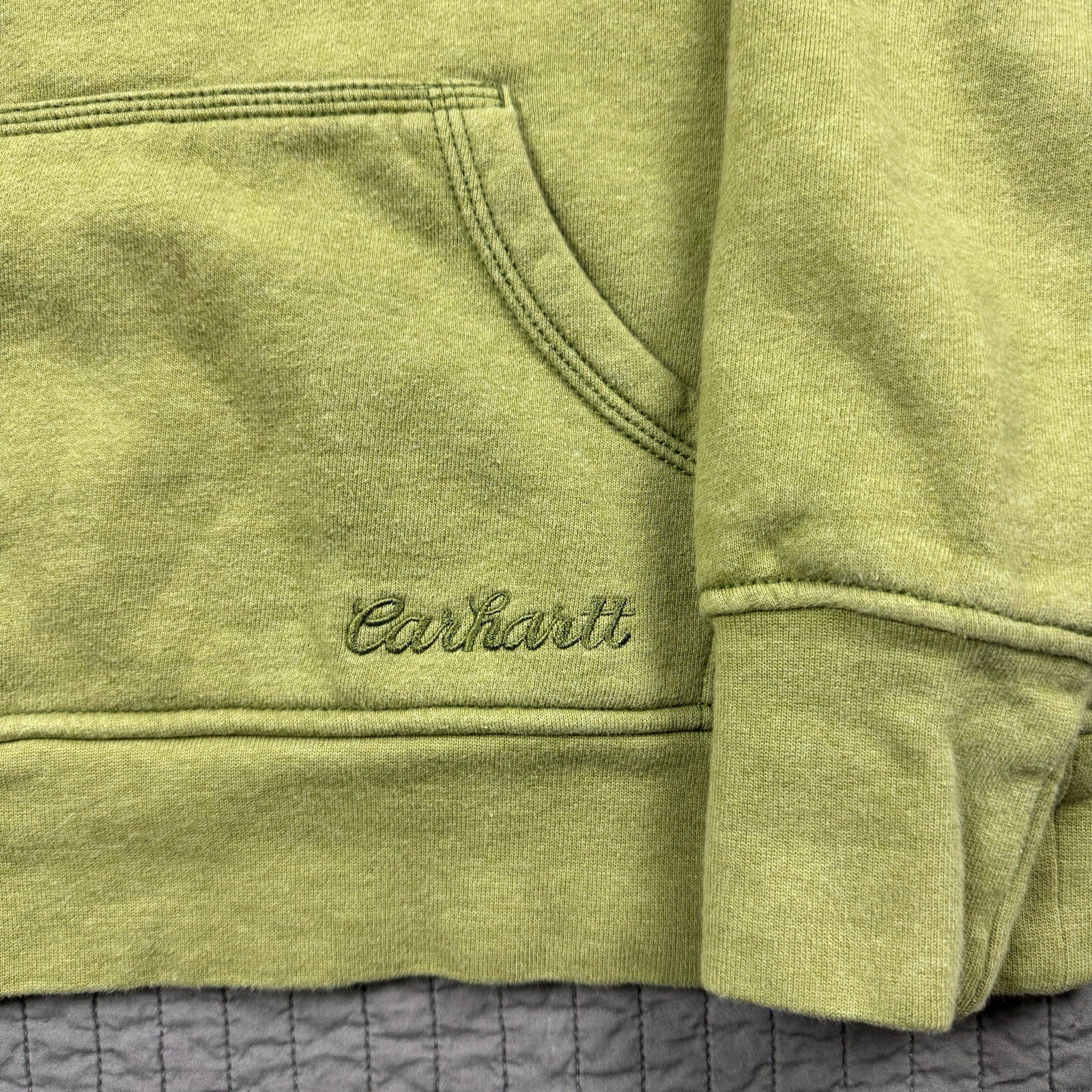 Carhartt Clarksburg Hoodie Sweatshirt Women Small Green 1/4 Zip Workwear thumbnail 3