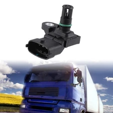Car Intake Temperature Boost Pressure Sensor Fit for Volvo D13 D11 VHD Black