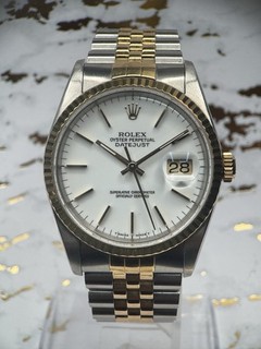 Rolex Datejust 16233 Two Tone White Dial Jubilee Bracelet with Box & Papers