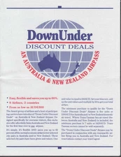 Ansett Airline Group Down Under Discount Dealer mailer 1991