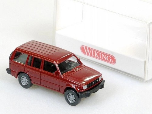 Aussie Mitsubishi PAJERO 4WD RED 46mm plastic HO 1/87 scale model WIKING 26302 | Zustand: New